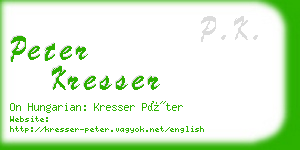 peter kresser business card